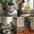 12'' 5-15 Inch Wood Plant Stand Indoor Outdoor, Wooden Planter Stands Fit Pot, Plant Stool Flower Pot Stand Gardening