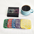 Immersion 2 Pack PCB-Design Blue Circuit Board Coasters for Coffee Table, Bar, Office - Gold