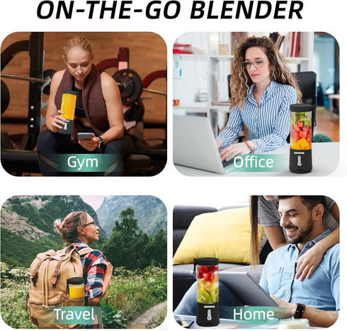 Portable Blender, Personal Size USB Rechargeable Mini Blender for Smoothies and Shakes, Stronger Motor Household