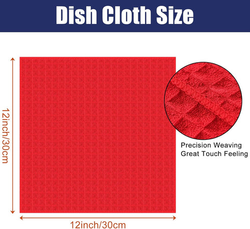12 12 Inch 6 Pack, Homaxy Microfiber Waffle Weave Kitchen Dish Cloths, x Ultra Absorbent and Solid Color Dish Towels