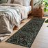 2x6 Washable Runner Rug,Black Floral Boho Area Rug for Hallway,Low-Pile Non-Slip Stain Resistant Carpet for Kitchen