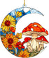 2D Flat Faux Stained Glass Mushroom Acrylic Ornament, Mushroom Ornaments for Christmas