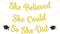 KatchOn Gold and Black She Believed She Could So She Did Banner - 10 Feet Glitter Graduation Decorations 2025