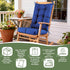 QemoraHome Set Outdoor Rocking Chair Cushion Waterproof Weather Resistant Tufted with Ties, Non-Slip High Back Chair