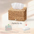 Water Hyacinth Hand Towels Box Cover for Kleenex Disposable Paper Hand Towels, Handwoven Towel Holder, Wicker Tissue