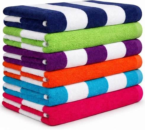 BolBom*S Beach Towels 6 Pack Large 30x60-100% Cotton Beach & Pool Towels