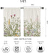 Riyidecor Light Green Leave Plant Small Short Kitchen Curtains Floral Botanical Wildflower Flower Floral Rod Pocket Farmhouse Cafe Curtains Herb Vintage Cute Bedroom Living Room Treatment Fabric
