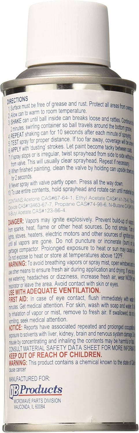 98QBP0302 Microwave Cavity Spray Paint, Snow White, 6 oz