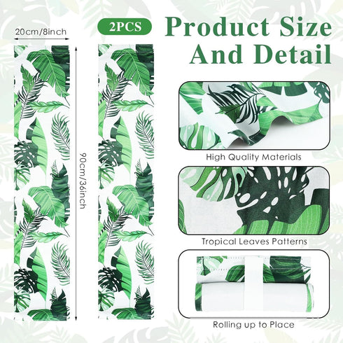 2 Pcs Classroom Door Window Cover Blackout Window Shades 8 x 36 Inches Tropical Leaves Patterns Side Door Window Curtain for Classroom Glass Door Blinds by YLOLUL