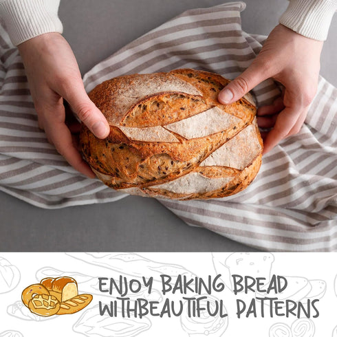 Bread Proofing Baskets Set of 2, 10 inch Oval Shaped Dough Proofing Bowls with Liners for Sourdough Baking