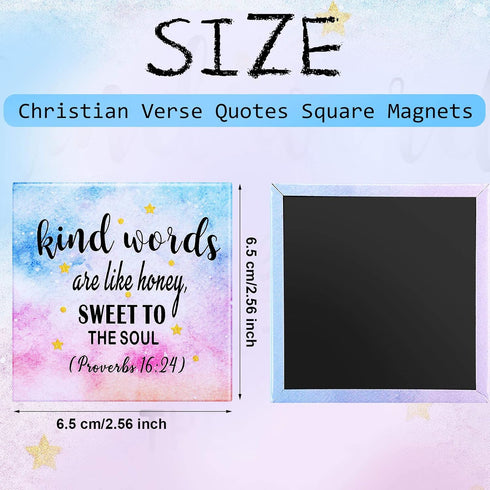 Weewooday 12 Pcs Inspirational Christian Magnets with Bible Verses, Motivational Religious Quotes for Fridge Office