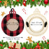 Jetec 12 Pcs Christmas Ball Picture Ornament Bulk – Wooden Photo Frame Ornaments Plaid Hanging Decorations for