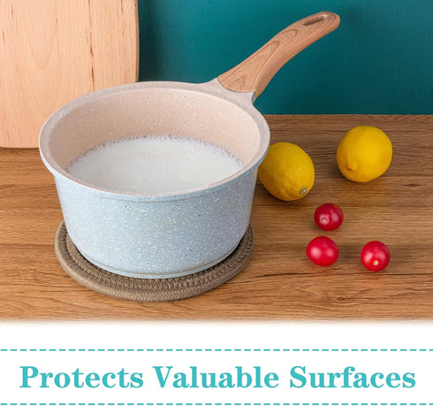 Trivets for Hot Dishes, 4 Pcs Trivets for Hot Pots and Pans - Hot Pads for Countertops, Coasters with Storage Basket,