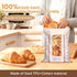 Tag(2 Pack) Reusable Bread Bags, Cotton & TPU Lining Bread Bags with Transparent Window, Anti-Slip Lock Keeps Homemade