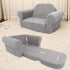 Hrebr 2-in-1 Chairs for Toddler, Toddler Soft Teddy Baby Couch Fold Out, Convertible Chair to Lounger for Girls