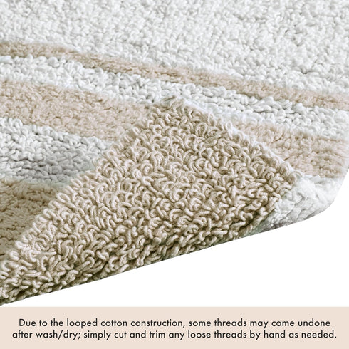 Madison Park Reversible Spa Cotton Bath Rug, 27x45, Taupe, Ultra Soft Water Absorbent Non-Slip Mats