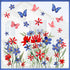 Mfault 4th of July Summer Wild Flower Patriotic Window Clings, 4 Sheets Red Blue Floral Butterfly USA Stickers for Decor