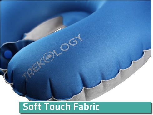 TREKOLOGY Inflatable Neck Pillow for Travel, Ergonomic Design for Comfort and Support