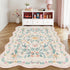 5X7 Pink Floral Rug for Girls Bedroom or Nursery, Scalloped Washable Non-Slip Area Rug, Cute Soft Boho Carpet for Kids