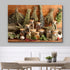 wall26 24"x36" Canvas Print Wall Art Rustic Italian Style Jarred Spices and Hanging Herbs Fruit Food Photography