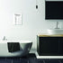Stupell Industries Bathroom Scramble White and Black Word Wall Plaque, 10 x 15, Design by Artist Daphne Polselli