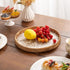 Counter, StorageWorks Decorative Coffee Table Trays for Home Decor, Round Rattan Tray with Mother of Pearl Inlay, Small