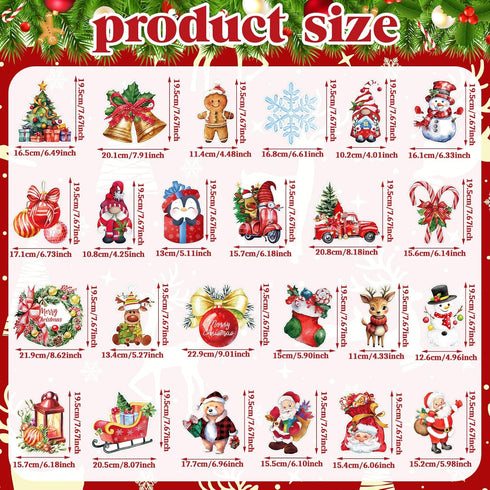 24 Pieces Christmas Refrigerator Magnets Christmas Santa Claus Gnome Snowflake Magnets Decorative Car Fridge Magnetic Stickers Xmas Magnets Decorations for Metal Door Mailbox Car Decor