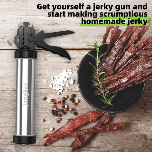 2lb Beef Jerky Gun Kit - Stainless Steel Meat Gun for Homemade Beef Jerky and Sausages, Perfect Beef Jerky Maker