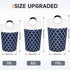 Large Laundry Basket, Collapsible Tall Hamper Bag with Handles, Waterproof Storage for College Dorm, Family (Blue) 75L