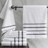 8 Set 8 Comfort Spaces Cotton Piece Bath Towel Striped Ultra Soft Hotel Quality Quick Dry Absorbent Bathroom Shower