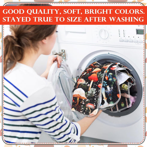 Noveread 36 Pack Mushroom Reusable Cleaning Cloths Washable Cotton Kitchen Towels for Home (Stylish Color)