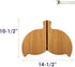 Totally Bamboo Whale Tail Shaped Bamboo Serving and Cutting Board, 14-1/2" x 10-1/2"
