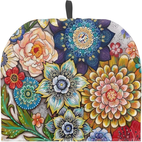 Mandala Large Tea Cozy for Teapot, Insulated Dust Cover, Lightweight Handmade Tea Pot Decor