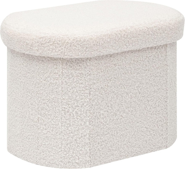PINPLUS Storage Ottoman Boulce Tufted Oval Small Ottomans Bench Foot Rest with