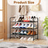 Closet, 3 Shoe Rack Tier Stackable Metal Shoe Shelf Organizer for Entryway, Stackable Heavy Duty & Adjustable, Black