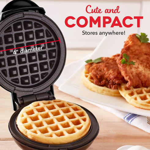 DASH Mini Waffle Maker: 4” Nonstick Waffle Iron with Quick Heat-Up, Perfect for Kids and Families