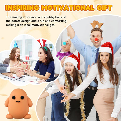 Gejoy 25 Pcs Mini Rubber Potato Toys Positive Gifts Mini Potatoes Decorations and Encouragement Birthday Motivational