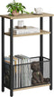 MMEOLUOOK Narrow Side Table with Storage Basket Skinny End Tables for Smalls Spaces
