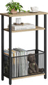 MMEOLUOOK Narrow Side Table with Storage Basket Skinny End Tables for Smalls Spaces