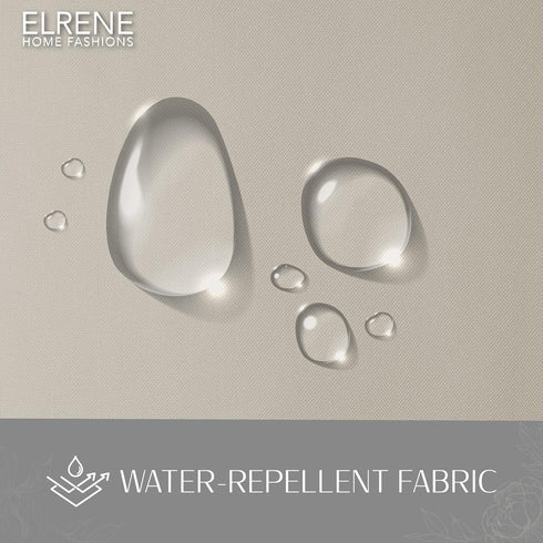 Elrene Home Fashions Matine Weatherproof Tab-Top Indoor/Outdoor Curtain Panel, 52”W x 108”L, Taupe