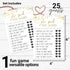 Black and Gold Bridal Shower Games - 25 Cards for He Said She Said, Guess Who Wedding Activity