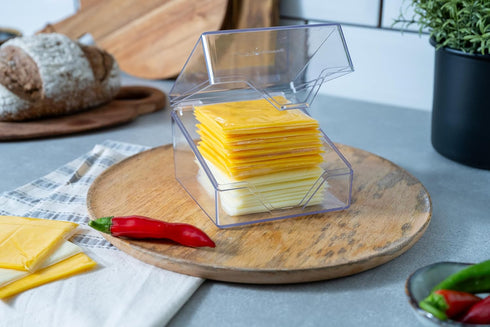 American Sliced Cheese Holder - Storage Container for Fridge, Easy to Clean, Airtight, Leak Proof, Freshness, Made in