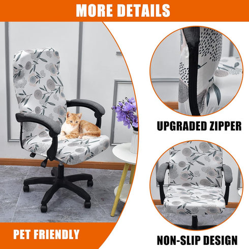 CRFATOP Stretch Computer Office Chair Cover with Durable Zipper, Universal High Back Chair Slipcover
