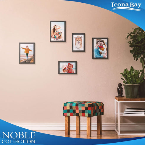 Icona Bay 5x7 Black Picture Frame, Modern Professional Frame, Noble Collection