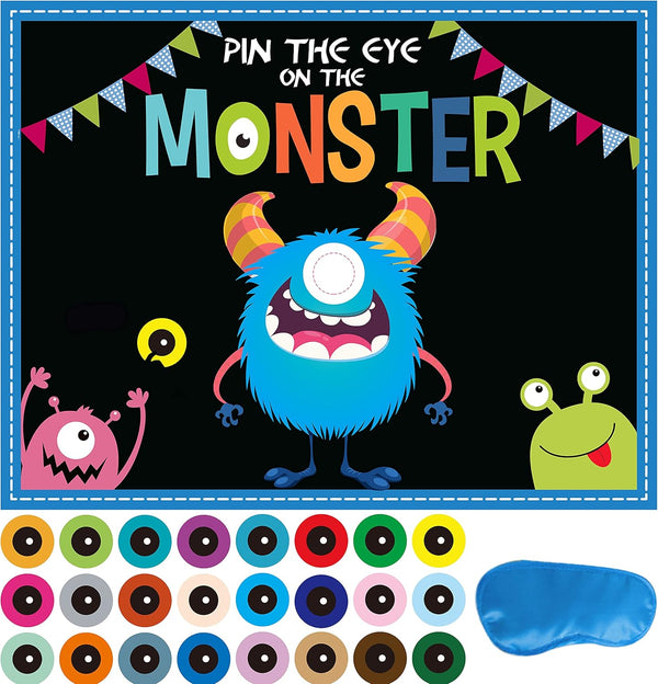MISS FANTASY Halloween Games for Kids Party, Pin The Eye on The Monster Activities for Family & School