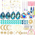 QIKAIDE 370 Pcs Crystal Suncatcher Kits Hanging Chandelier Crystals Prisms Parts Rainbow Maker