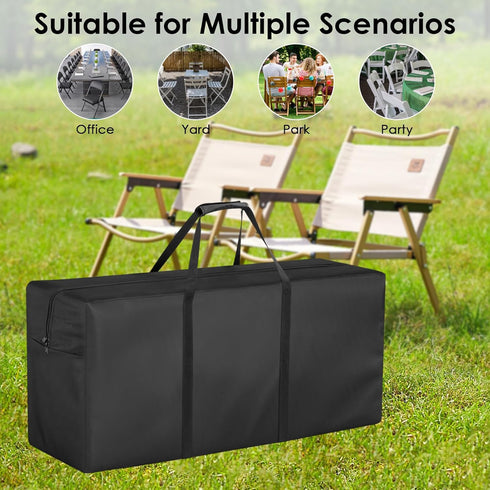 4 Packs 39" 12" 20" Folding Chair Storage Bag, Waterproof Large Carry Bag for Plastic, Resin, and Wood Folding Chairs