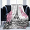 Perinsto Paris Eiffel Tower Throw Blanket Ultra Soft Warm All Season Decorative Fleece