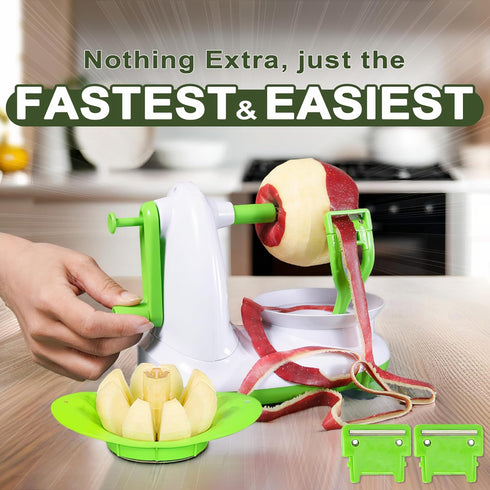 Apple Peeler, 8 Wedges Slicer Corer, Stainless Steel Blades for Apple Slicing and Coring