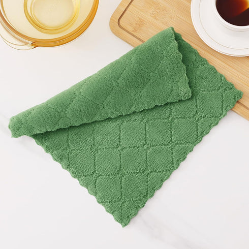 Homaxy 24 Pack Kitchen Dish Cloths, Super Soft Coral Velvet Dish Towels, Nonstick Oil Fast Drying Microfiber Cloths